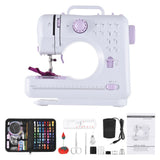 Sewing Machine for Beginners with 137 Piece Accessories Portable Mini Electric Handheld Multifunctional Beginner Kit Built-in 12 Stitches 2 Speed Auto Winding Storage Drawer Light and Pedal US Plug 110V