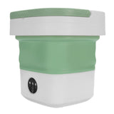 Portable Mini Washing Machine Small Clothes Foldable Laundry Machine with 3 Cleaning Modes for Hotel Home Apartment Green