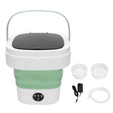 Portable Mini Washing Machine Small Clothes Foldable Laundry Machine with 3 Cleaning Modes for Hotel Home Apartment Green
