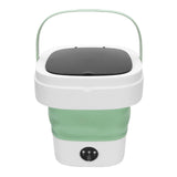 Portable Mini Washing Machine Small Clothes Foldable Laundry Machine with 3 Cleaning Modes for Hotel Home Apartment Green