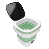 Portable Mini Washing Machine Small Clothes Foldable Laundry Machine with 3 Cleaning Modes for Hotel Home Apartment Green
