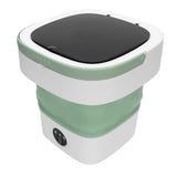 Portable Mini Washing Machine Small Clothes Foldable Laundry Machine with 3 Cleaning Modes for Hotel Home Apartment Green