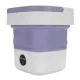 Portable Mini Washing Machine Small Clothes Foldable Laundry Machine with 3 Cleaning Modes for Hotel Home Apartment Purple