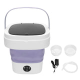 Portable Mini Washing Machine Small Clothes Foldable Laundry Machine with 3 Cleaning Modes for Hotel Home Apartment Purple