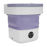 Portable Mini Washing Machine Small Clothes Foldable Laundry Machine with 3 Cleaning Modes for Hotel Home Apartment Purple