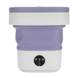 Portable Mini Washing Machine Small Clothes Foldable Laundry Machine with 3 Cleaning Modes for Hotel Home Apartment Purple