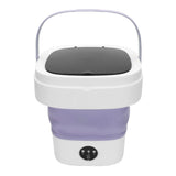 Portable Mini Washing Machine Small Clothes Foldable Laundry Machine with 3 Cleaning Modes for Hotel Home Apartment Purple