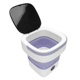 Portable Mini Washing Machine Small Clothes Foldable Laundry Machine with 3 Cleaning Modes for Hotel Home Apartment Purple