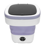 Portable Mini Washing Machine Small Clothes Foldable Laundry Machine with 3 Cleaning Modes for Hotel Home Apartment Purple