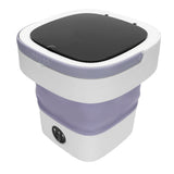 Portable Mini Washing Machine Small Clothes Foldable Laundry Machine with 3 Cleaning Modes for Hotel Home Apartment Purple