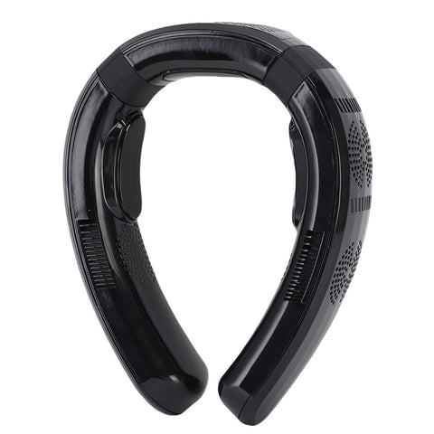 Portable Neck Fan Cooling and Heating Dual Use 3 Speeds Semiconductor Quiet Lightweight Battery Operated Wearable Fan for Beach Glossy Black