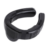 Portable Neck Fan Cooling and Heating Dual Use 3 Speeds Semiconductor Quiet Lightweight Battery Operated Wearable Fan for Beach Glossy Black