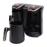 Turkish Coffee Maker 1200W Dual Compartment Electric Turkish Coffee Machine with 2 Cups for Hot Beverage Brewing