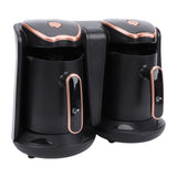 Turkish Coffee Maker 1200W Dual Compartment Electric Turkish Coffee Machine with 2 Cups for Hot Beverage Brewing