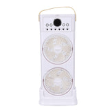 Dual Fan Mist Cooling Fan with Humidifier 6 Nozzles 360 Degree Adjustable Low Sound USB C Portable for Home Office White 2400mAh In Australia - Darrahopens