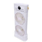 Dual Fan Mist Cooling Fan with Humidifier 6 Nozzles 360 Degree Adjustable Low Sound USB C Portable for Home Office White 2400mAh In Australia - Darrahopens