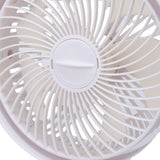 Dual Fan Mist Cooling Fan with Humidifier 6 Nozzles 360 Degree Adjustable Low Sound USB C Portable for Home Office White 2400mAh