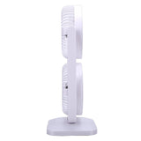 Dual Head Desk Fan USB Rechargeable 3 Speed Portable Electric Floor Fan for Home Office Dorm Travel White