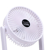 Dual Head Desk Fan USB Rechargeable 3 Speed Portable Electric Floor Fan for Home Office Dorm Travel White