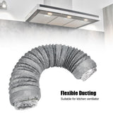 1m Aluminum Foil Flexible Ducting Exhaust Hose Kitchen Ventilation Insulation Noise Reduction