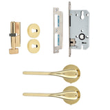 Mechanical Door Lock with Handle Set Modern Interior Bedroom Door AntiTheft Lock Kit