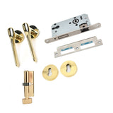 Mechanical Door Lock with Handle Set Modern Interior Bedroom Door AntiTheft Lock Kit