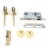 Mechanical Door Lock with Handle Set Modern Interior Bedroom Door AntiTheft Lock Kit