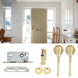 Mechanical Door Lock with Handle Set Modern Interior Bedroom Door AntiTheft Lock Kit