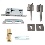 Split Door Lock Handle Kit Modern AntiTheft Door Lockset for Home Bedroom Bathroom Office