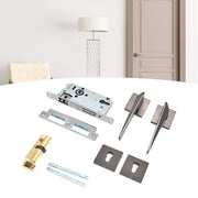 Split Door Lock Handle Kit Modern AntiTheft Door Lockset for Home Bedroom Bathroom Office