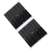 2Pcs 20V 25W Flexible Solar Panel Module with 20A Solar Controller Cable Battery Clip