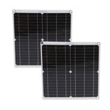 2Pcs 20V 25W Flexible Solar Panel Module with 20A Solar Controller Cable Battery Clip