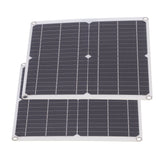 2Pcs 20V 25W Flexible Solar Panel Module with 20A Solar Controller Cable Battery Clip