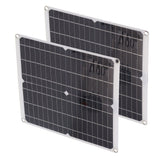 2Pcs 20V 25W Flexible Solar Panel Module with 20A Solar Controller Cable Battery Clip