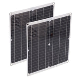 2Pcs 20V 25W Flexible Solar Panel Module with 20A Solar Controller Cable Battery Clip