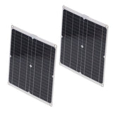 2Pcs 20V 25W Flexible Solar Panel Module with 20A Solar Controller Cable Battery Clip