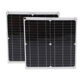 2Pcs 20V 25W Flexible Solar Panel Module with 20A Solar Controller Cable Battery Clip