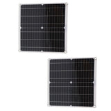 2Pcs Portable 25W Solar Panel Board 20V 60A Solar Charge Controller for Camping Emergency