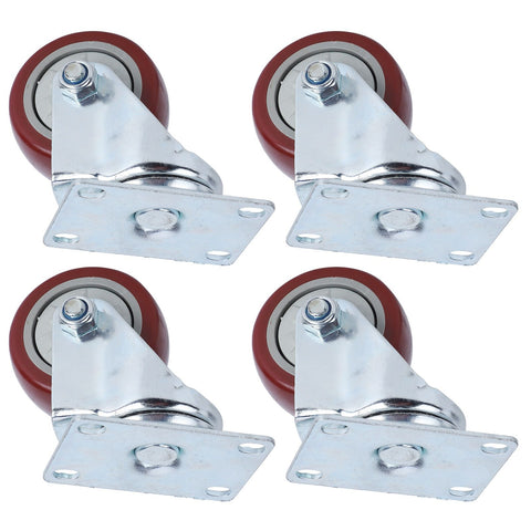 4PCS Heavy Caster 360° Rotation Plate PU Universal Wheel for Furniture Shopping Cart3in 220lb Single Load Capacity In Australia - Darrahopens