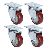 4PCS Heavy Caster 360° Rotation Plate PU Universal Wheel for Furniture Shopping Cart3in 220lb Single Load Capacity In Australia - Darrahopens