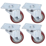 4PCS Heavy Caster 360° Rotation Plate PU Universal Wheel for Furniture Shopping Cart3in 220lb Single Load Capacity