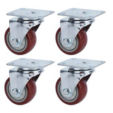 4PCS Heavy Caster 360° Rotation Plate PU Universal Wheel for Furniture Shopping Cart3in 220lb Single Load Capacity