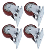 4PCS Heavy Caster 360° Rotation Plate PU Universal Wheel for Furniture Shopping Cart3in 220lb Single Load Capacity