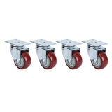 4PCS Heavy Caster 360° Rotation Plate PU Universal Wheel for Furniture Shopping Cart3in 220lb Single Load Capacity