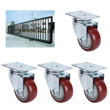 4PCS Heavy Caster 360° Rotation Plate PU Universal Wheel for Furniture Shopping Cart3in 220lb Single Load Capacity