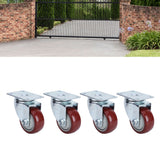 4PCS Heavy Caster 360° Rotation Plate PU Universal Wheel for Furniture Shopping Cart3in 220lb Single Load Capacity