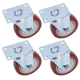 4PCS Heavy Caster 360° Rotation Plate PU Universal Wheel for Furniture Shopping Cart4in 242lb Single Load Capacity