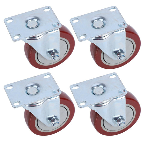 4PCS Heavy Caster 360° Rotation Plate PU Universal Wheel for Furniture Shopping Cart4in 242lb Single Load Capacity