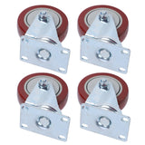 4PCS Heavy Caster 360° Rotation Plate PU Universal Wheel for Furniture Shopping Cart4in 242lb Single Load Capacity
