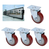 4PCS Heavy Caster 360° Rotation Plate PU Universal Wheel for Furniture Shopping Cart4in 242lb Single Load Capacity